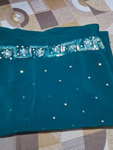 Teal Embellished Saree