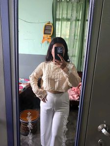Oversized Crop Sweater For Size L