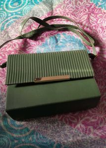 Olive Green Structured Shoulder Bag
