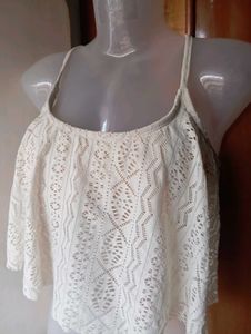 White Lace Crop Top