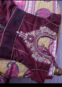 Elegant Maroon Embroidered Blouse