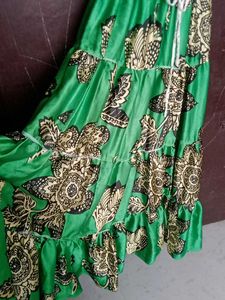 Green &amp; White top with skirt