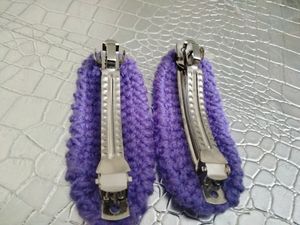 #handmade #crochet #hairclips #2pieceset