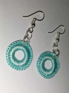 Aqua Blue Hoop Earrings – Lightweight &amp; Elegant