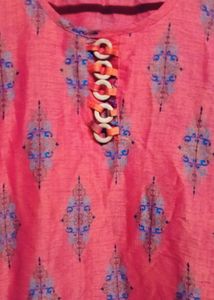 Red Colour Printed Kurti