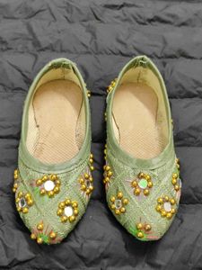 Olive Green Embellished Juttis
