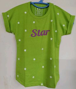 Girls Cotton Lycra T Shirt, Size 7-8 Years