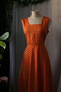 Orange Striped Maxi Dress