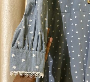 Cute Heart Print Maxi Dress