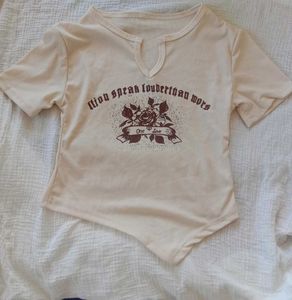 Graphic Print Short Sleeve Top