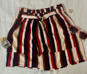 Striped Tie-Waist Shorts