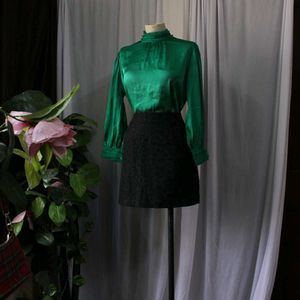 Zara Green Satin Blouse