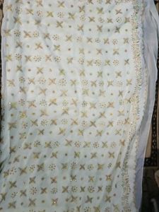 White And Gold Heavy Work Sarees