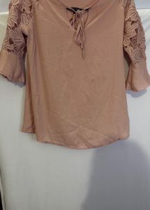 Blouse with Lace Sleeves