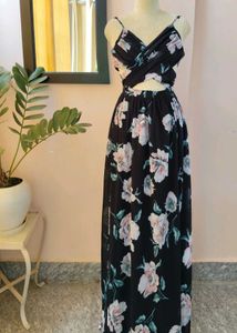 Floral Cutout Maxi Dress