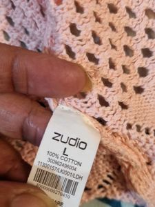 Pink Knitted Cotton Tank Top / Crop To