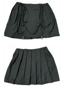 Y2K Grey Pleated Mini Skirt