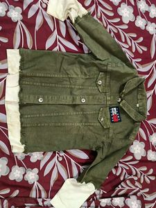 Olive Green Denim Jacket