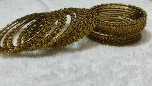 Mustered Beaded Bangle Set