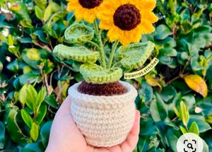 Mini Crochet Flower Pot