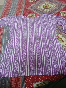 Purple & White Printed Tunic