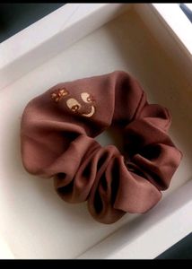 Brown Fabric Scrunchie