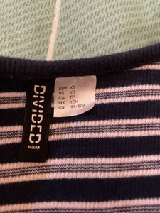 H&amp;M Blue Ribbed Jersery Dress