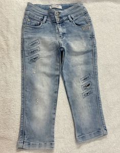 Girl's Embellished Denim Bottom Wear