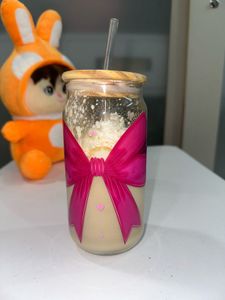 Pink Bow Glass Tumbler