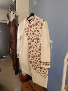 Elegant Cream wadding wear Sherwani
