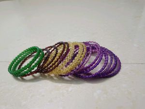 Combo Of Bangles + 3 Pairs Earrings