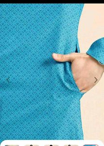 Firozi 💙 Geometric Print Kurta Set