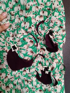Shiffon Dress With Brown Print