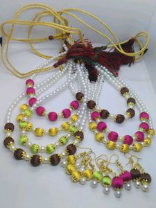 Colorful Silk Thread Necklace Set