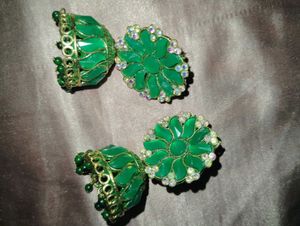 Green Jhumka Earrings💚✨