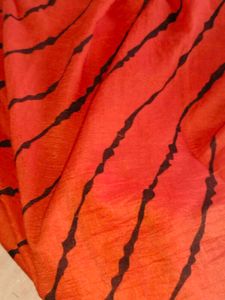 Red &amp; Black Striped Dupatta
