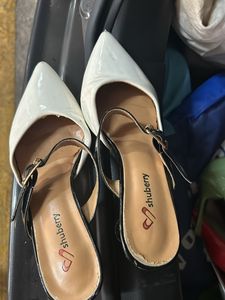 Shubery Beautiful White Heels With The Strap