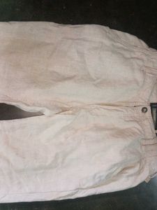 Tan Casual Unisex Linen Pants