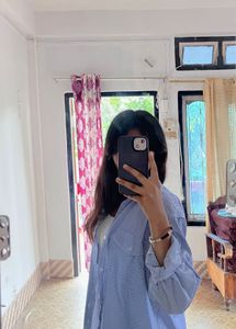 Oversized Striped Korean  Shirt