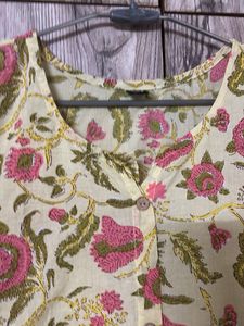 Yellow Floral Kurti