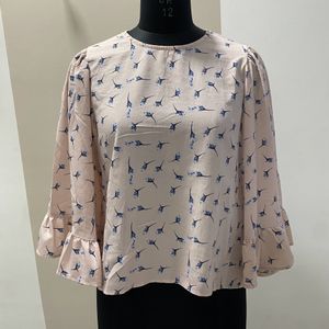 Pink Butterfly Sleeve Top