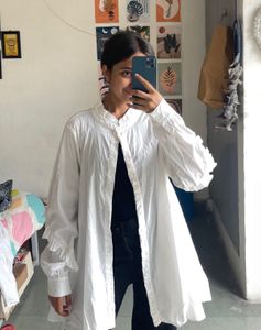 Oversized White Button-Down