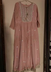 Blush Pink Embroidered Anarkali Dress