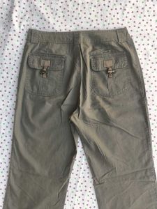 Olive Green Straight Pants For Women