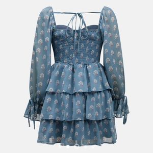 Blue Floral Mini Dress