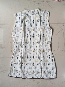 Printed Sleeveless Kurti Top