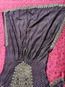 Women Purple Embroidered Viscose Suit Set
