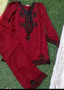 Trendy Red Plazzo Set