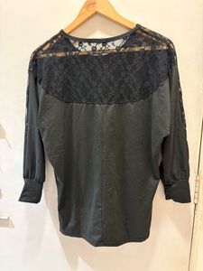 Black Lace Shoulder Top