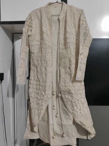 Cream Color Jacket| Full Sleeves |Netted Lace Work